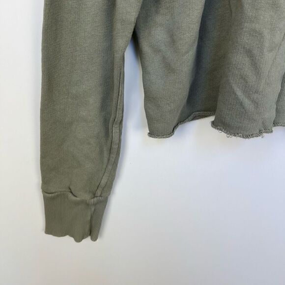 Free People Ooh La Ruffle Sweatshirt long sleeve pullover top green size XS - Picture 10 of 13